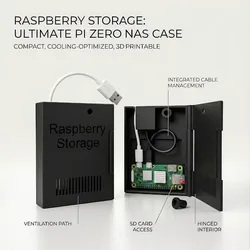 Free Electronics & RC (Remote Control) STL Download - Raspberry Pi Zero 2 W Mini NAS Caseby Grootikman