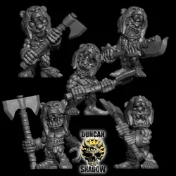 Nude Goblin Barbarian with Great Axes (Pre Supported)
