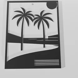 Palm Trees Poster - Decor Keychain Onecolor