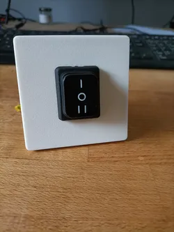 Slim Cover for Flush Mounted Box with 60 mm diameter including Hole for 3 Point Rocker Switch