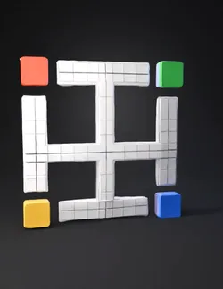Top down view of a 2D Ludo board game UI asset Clean vector style f