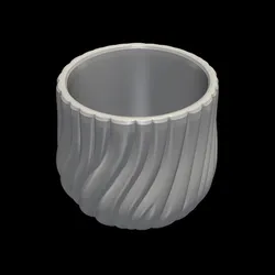 Wavy Ribbed Planter Pot - Modern Desk Organizer