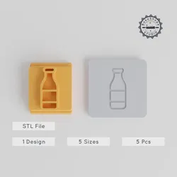 Beer Stamp Tile Set, 5 Sizes, 20-40 mm, Perfect for Clay, Cookies & Fondant