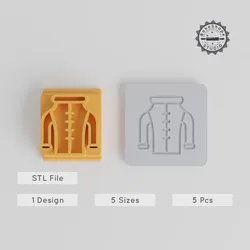 Coat Stamp Tile Set, 5 Motif Sizes for Clay, Cookies & Fondant, Perfect for Crafting