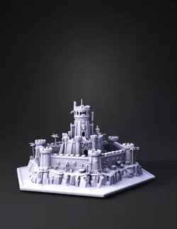 Create a 3D printable Catan pirate fortress hex tile Board game terr