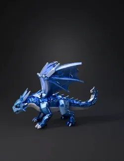Create a Roblox ready low poly 3D pet called Storm Wyvern Flying wyv