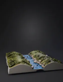 modular wargame terrain tile river ford crossing square terrain til