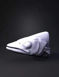 pike fish head with detailed scales and large eye