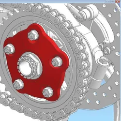 Sprocket Lock Motorcycle of Ducabike Ducati 1100S 3D Step file for machining