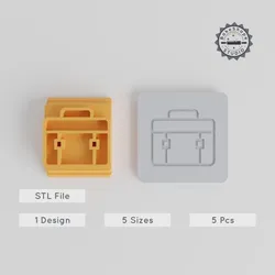 Stamp Tile Briefcase for Clay & Cookies, 5 Sizes 20-40mm, Perfect for Fondant & More