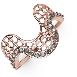 Wave Ring Diamond Lace Texture