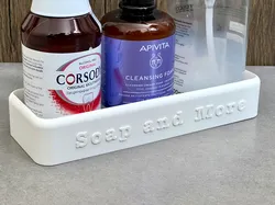 Bathroom organiser tray for soap dispensers & cosmetics