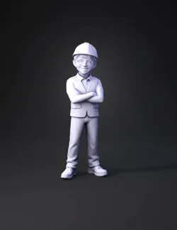 child in construction uniform with hard hat orange safety vest jeans