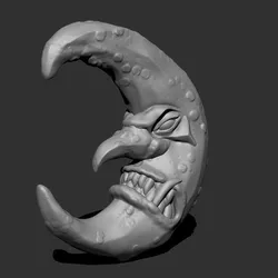 Evil Crescent Moon Idol – Fantasy Battle Marker STL