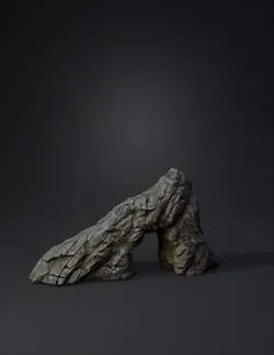 rock arch natural stone formation with moss texture gray rock surfac