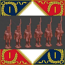 28mm Napoleonic French Light infantry grenadiers with bearskin and trousers 1800-12