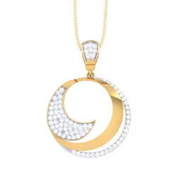3D Printable Cad jewelry design of Lady diamond Pendant