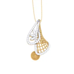 3D Printable Cad jewelry design of Lady diamond Pendant