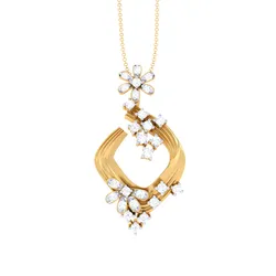3D Printable Cad jewelry design of Lady diamond Pendant