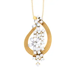 3D Printable Cad jewelry design of Lady diamond Pendant