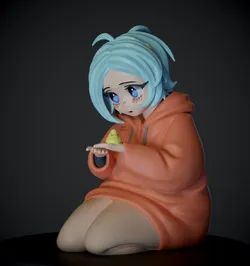 A girl with a baby bird 3D Print Model in Child 582343