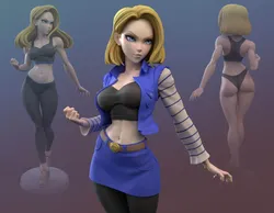 Android 18 3D Print Model in Woman 583397