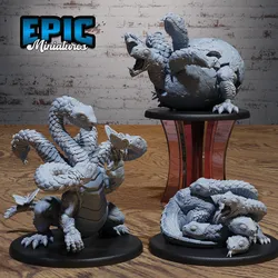 Baby Hydra Set ‧ DnD Miniature ‧ Tabletop Miniatures ‧ Gaming Monster ‧ 3D Model ‧ RPG ‧ DnDminis ‧ STL FILE