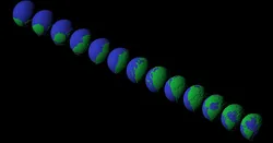 Earth from 540 to 20 Mya scaled one in sixty million