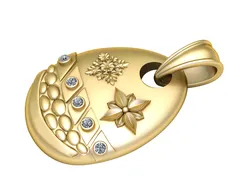 Floral gold pendant 3D Print Model in Pendants 583334