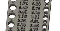 Hole reference chart 1-10mm