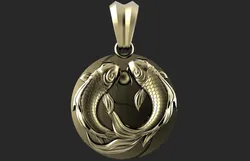Koi fish pendant 3D Print Model in Pendants 582663