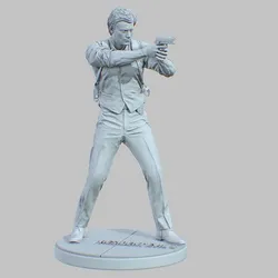 Leon S. Kennedy Noir - RE2 Remake Aiming Pose 3D Printable Statue (STL)