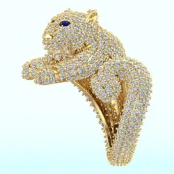 Leopard Ring - Cheetah ring - Panther ring - Panda ring - N228836