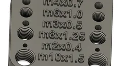 Metric Thread checking chart m2 - m10