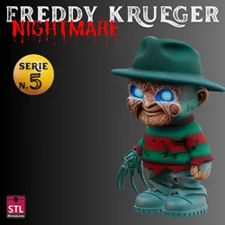 STL File Freddy Krueger Chibi Style Nightmare Horror Icon 3D Printable Miniature 3D Print Model in Figurines 582895