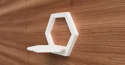 Wall mounted foldable modular hexagon shelf (print in place)