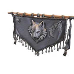 Wolf Clan Banner Tribal Fantasy Wall Decoration