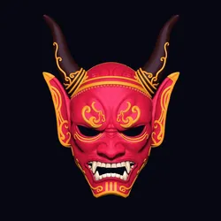 Cosplay STL تنزيل - Blood River Mask - Hannya mask - Oni mask - ArtistVN