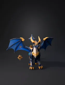 Create a Roblox ready low poly 3D pet called Asafa Lord of Dragons