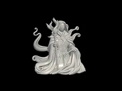 Mysterious Mage with Staff - Flowing Robes Figure