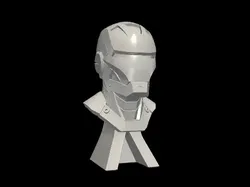 Sci-Fi Armored Helmet Bust - Futuristic Headgear