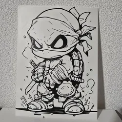 Turtle ninja 2d line art