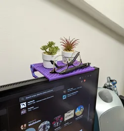 Adjustable Monitor shelf - Fits any display: curved back, thin bezel, laptop, or TV.
