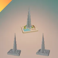 Burj Khalifa Monument Diorama – STL and GLB 3D Model for Landmark Statue, Sculpture Display, and Home Decor