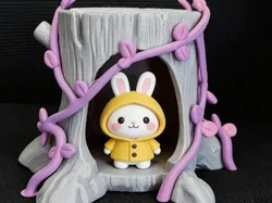 Creality Cloud | Tree stump shaped figurine storage and display rack (with li | ملفات الطابعة ثلاثية الأبعاد
