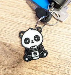 Cute coffee panda - keychain
