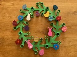 Easter Decoration, Bunny, Chick and Eggs for Giant Lego Wreath / Osterdekoration, Osterhase, Ostereier