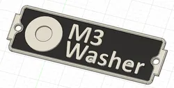 Gridfinity Bin Labels Washers M3, M4, M5, M6, M8, M10, M12, M14, M16, M18, M20