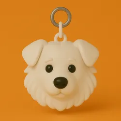Kuvasz 3D Plastic Key Ring - STL