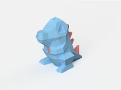 Low-Poly Totodile - Dual Extrusion version